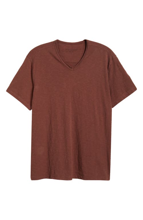 Shop John Varvatos Miles Slub Organic Cotton V-neck T-shirt In Mauvewood