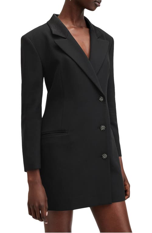 Shop Allsaints Erykah Long Sleeve Blazer Dress In Black