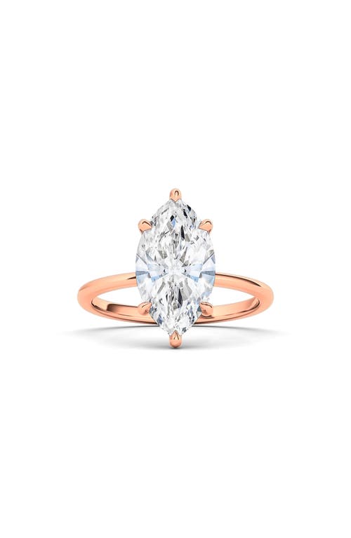 HauteCarat Marquise Cut Lab Created Diamond 18K Gold Ring in 18K Rose Gold at Nordstrom