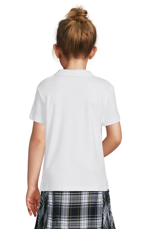 Shop Lands' End School Uniform Girls Short Sleeve Feminine Fit Interlock Polo Shirt In White