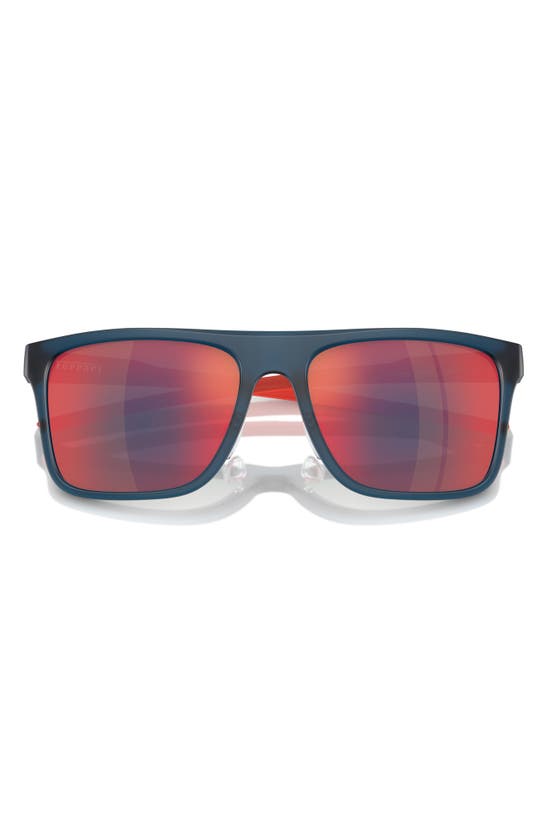 Shop Scuderia Ferrari 58mm Square Sunglasses In Opal Blue