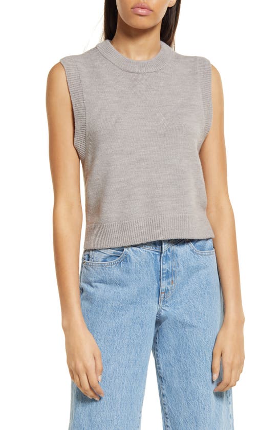 French Connection Millia Ribbed Sweater Vest In Dove Grey