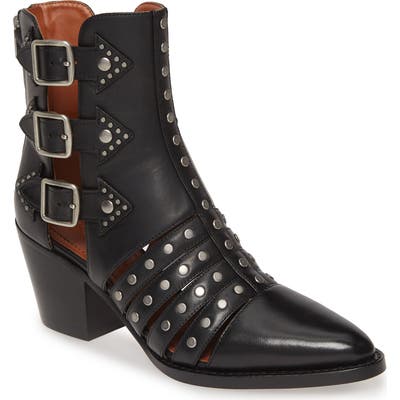 Coach Phoebe Studded Open Bootie, Black