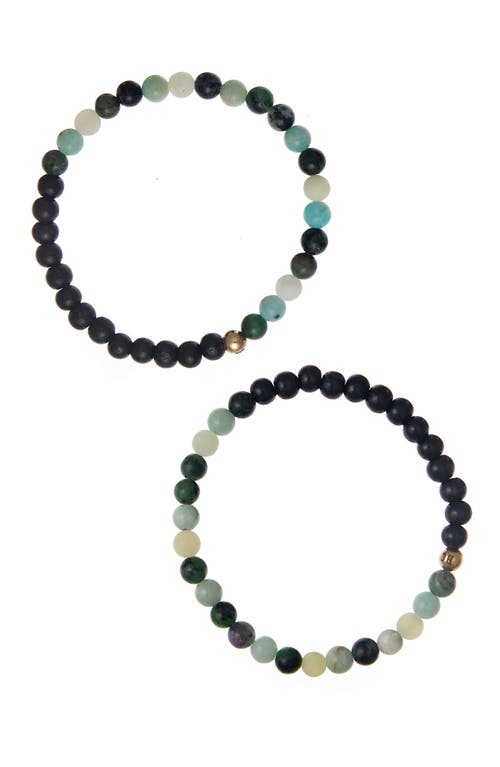 The Healer’s Collection The Healer's Collection Men's N6 Happiness/Ease Set of 2 Healer's Bracelets in Black