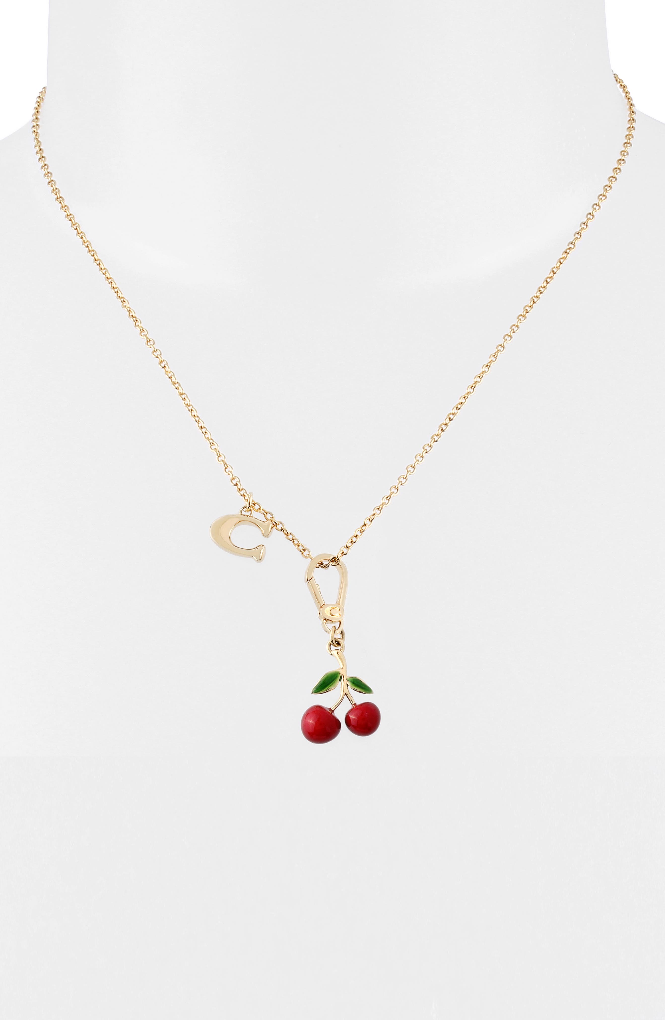 coach cherry necklace