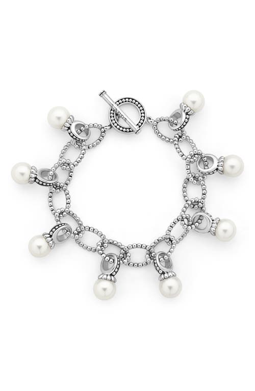 Lagos Luna Pearl Link Bracelet In Silver/pearl