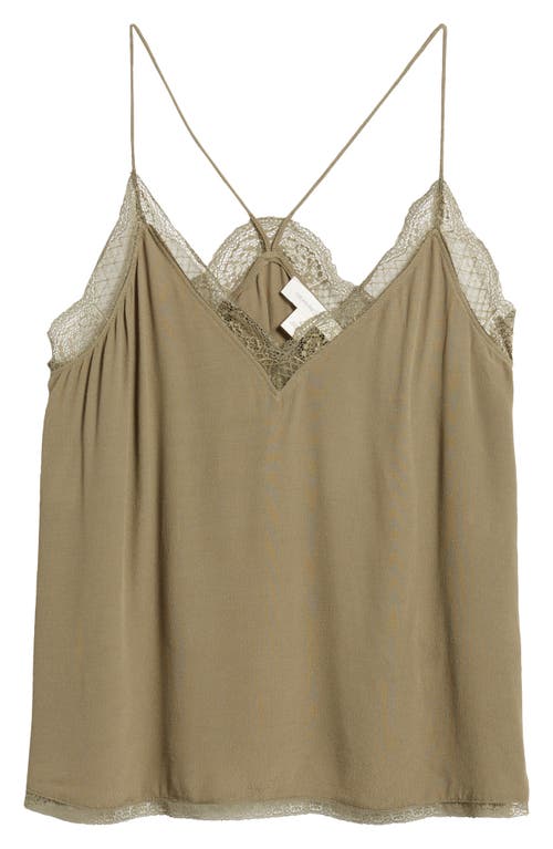 Shop Treasure & Bond Lace Trim Camisole In Olive Kalamata