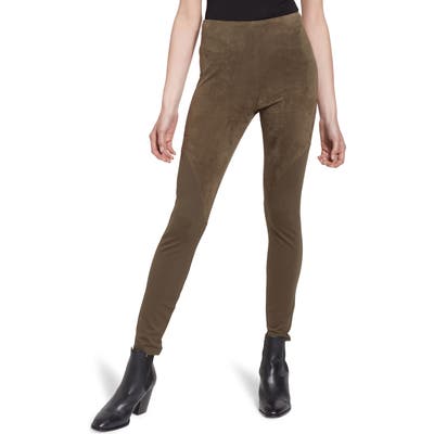 Lysse Angled Seam Faux Suede Leggings