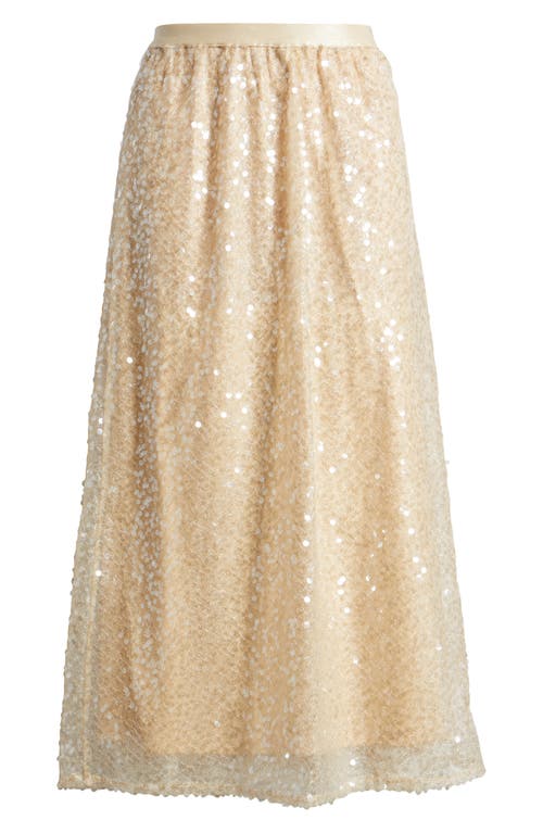 Shop Sam Edelman Gracie Sequin Midi Skirt In Crystal