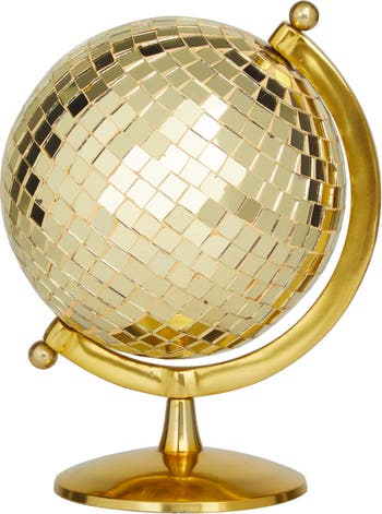 VIVIAN LUNE HOME Gold Stainless Steel Disco Ball Style Globe