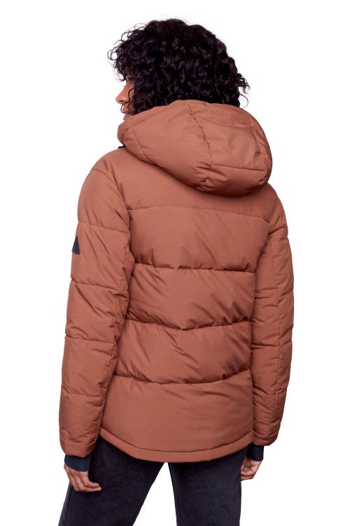 Alpine North Forillon Women's Vegan Down (recycled) Short Quilted Puffer Jacket In Maple