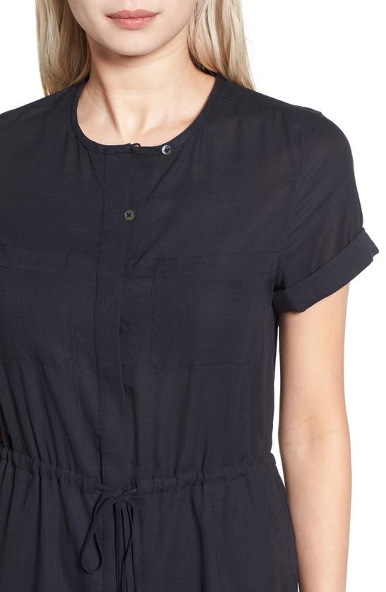 Shop Ag Lima Collarless Shirtdress In True Black