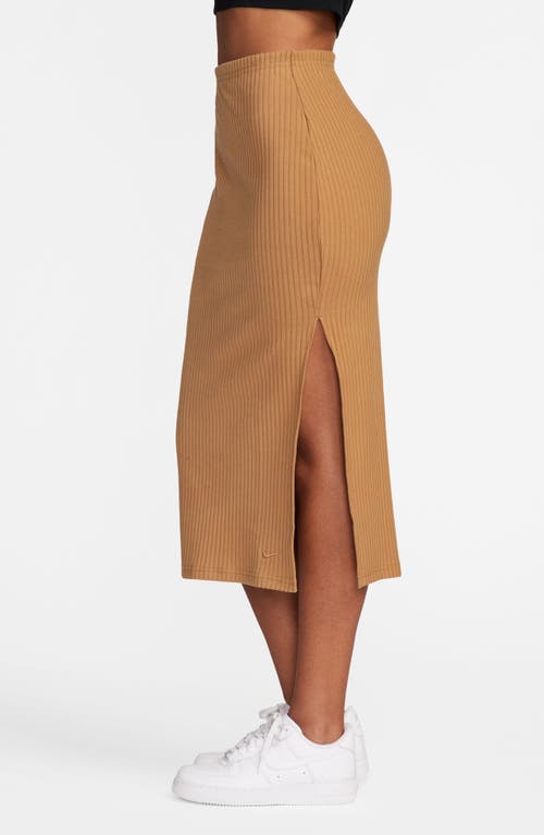 NIKE NIKE SIDE SLIT RIB MIDI SKIRT 