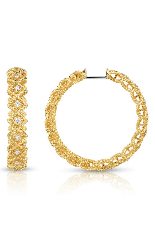 Roberto Coin Roman Barocco Diamond Hoop Earrings in Yellow Gold at Nordstrom