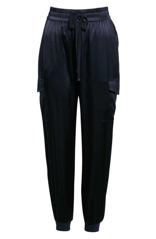 Cami Nyc Elsie Stretch Silk Joggers In Navy