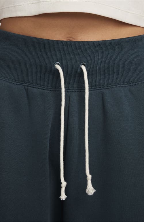 Shop Nike Sportswear Oversize Fleece Sweatpants In Deep Jungle/sail