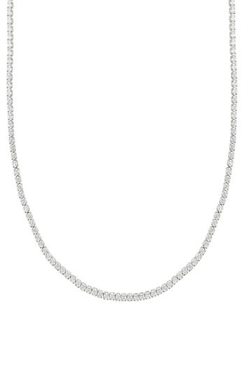 Adornia Cz Tennis Necklace In Metallic