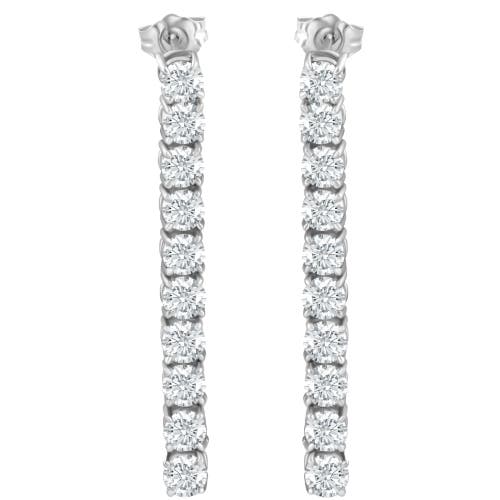 Bliss Diamond 5 Ct Pear Shape Dangle Lab Grown Diamond Large Earrings Gold 2" Tall In 10k White Gold