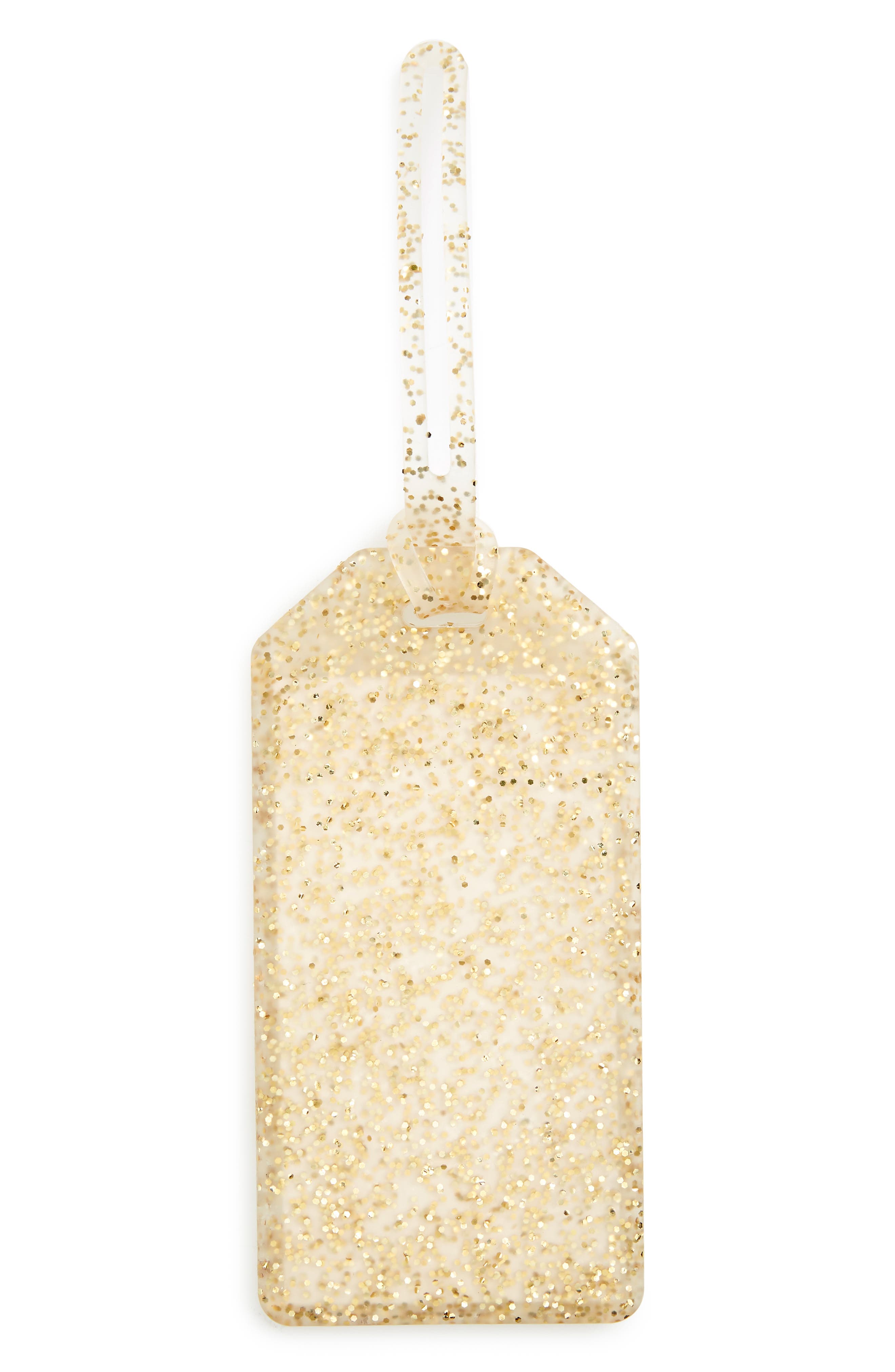 glitter luggage tag