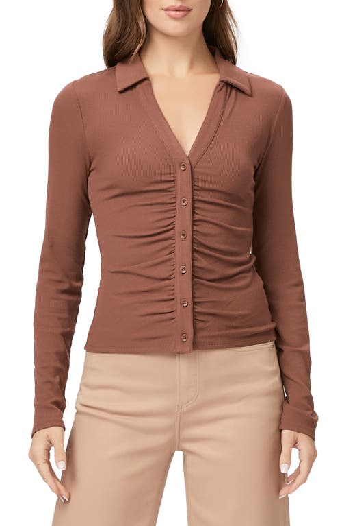 PAIGE Lafayette Center Ruched Knit Top in Rosewood at Nordstrom, Size X-Large