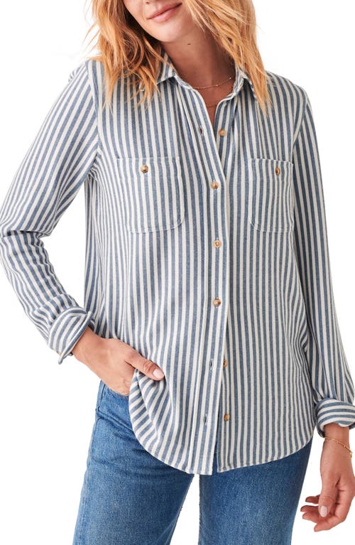 Faherty Legend Stripe Shirt Navy Blazer at Nordstrom,