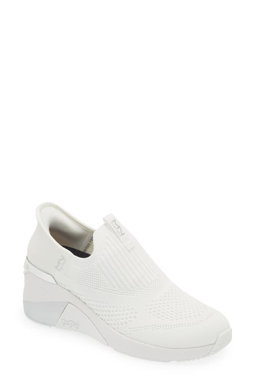 SKECHERS x Mark Nason A Wedge Crecent Knit Sneaker in White at Nordstrom, Size 10