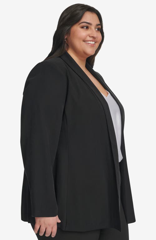 Calvin Klein Plus Size Shawl-collar Open-front Blazer In Black