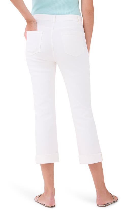 Shop Nic + Zoe Nic+zoe High Waist Straight Leg Roll Cuff Jeans In Paper White