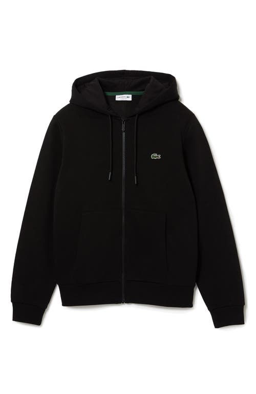 Lacoste Cotton Jogger Sweatshirt With Pouch Pocket In Noir
