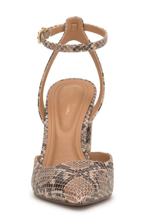 Jessica Simpson Nazela Pointed Toe Ankle Strap Pump In Natural Snake