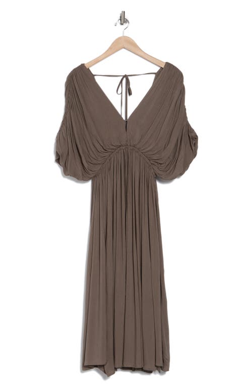 Wishlist Dolman Sleeve Tie Waist Midi Dress In Olive