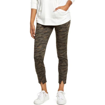 Hue Camo Sateen Leggings, Green