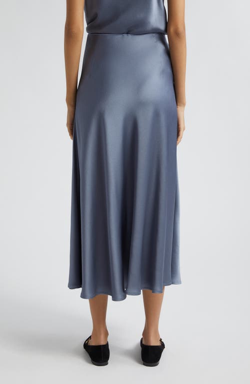 Shop Herno Satin Effect Skirt In Denim Blue