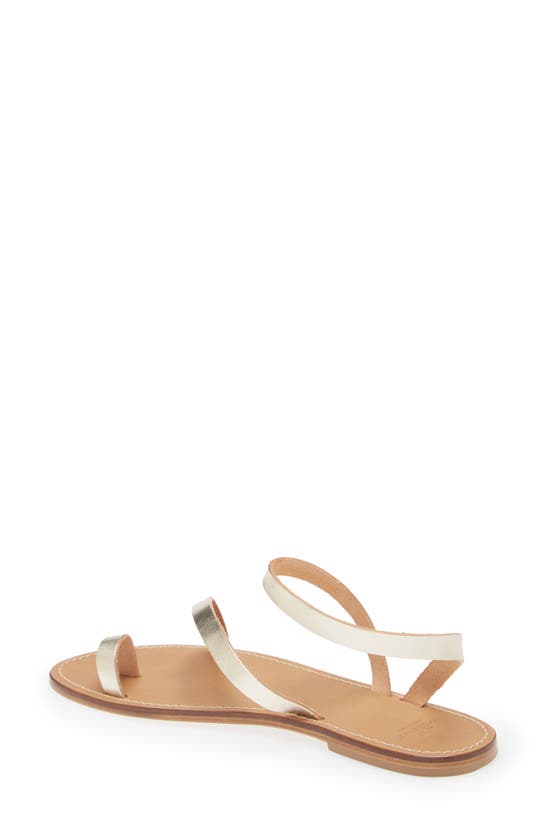 Shop Ann Mashburn Toe Loop Sandal In Gold Leather