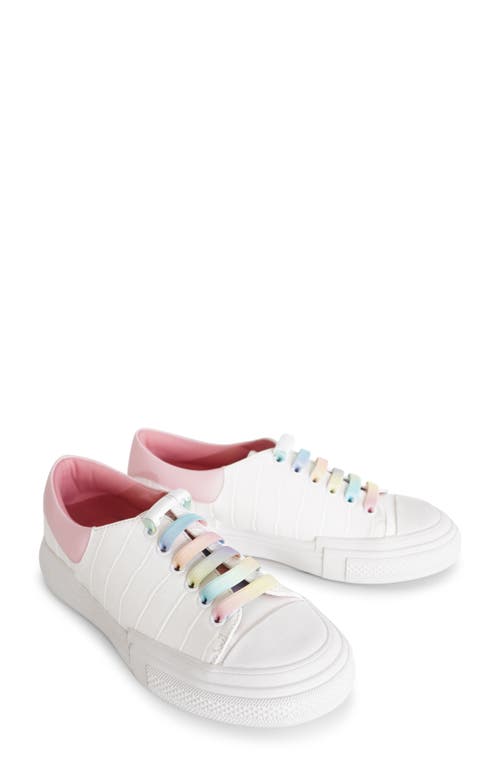 Belle & Bloom Just A Little Dream Croc Leather Sneaker In White