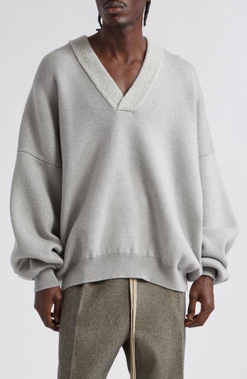 Fear of God Virgin Wool Blend V-Neck Sweater in Dove Grey at Nordstrom, Size Large