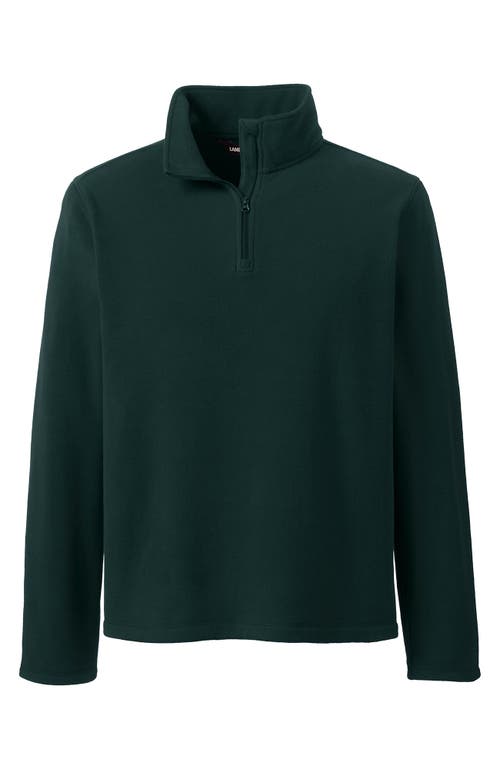 Shop Lands' End School Uniform Young  Lightweight Fleece Quarter Zip Pullover In Evergreen