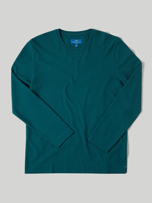 Shop Robert Talbott Kelly Long Sleeve Cotton Crepe Tee In Pine Green