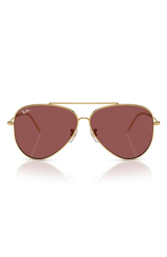 Shop Ray Ban Ray-ban Aviator Reverse 59mm Pilot Sunglasses In Dark Violet