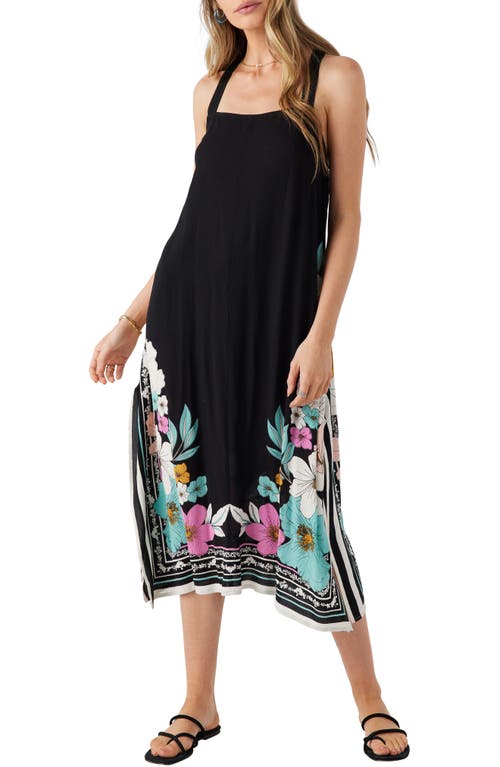 Spencer Abbie Floral Cover-Up Dress in Black