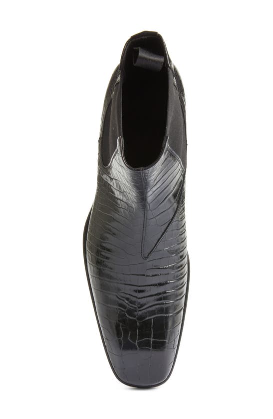 Tom Ford Bailey Croc Embossed Chelsea Boot In Black