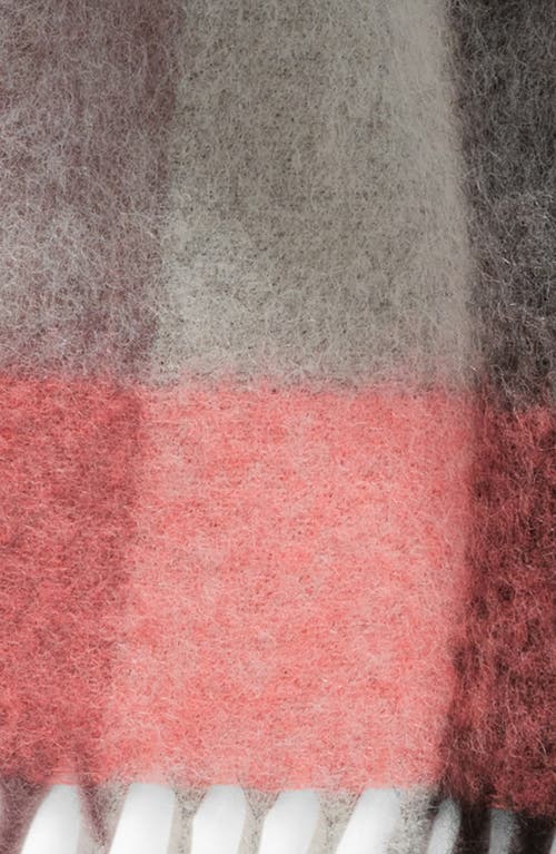 Shop Acne Studios Vally Plaid Alpaca, Wool & Mohair Blend Scarf In Mauve/bright Pink/anthracite