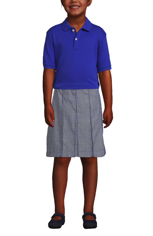 Lands' End School Uniform Kids Short Sleeve Interlock Polo Shirt In Blue