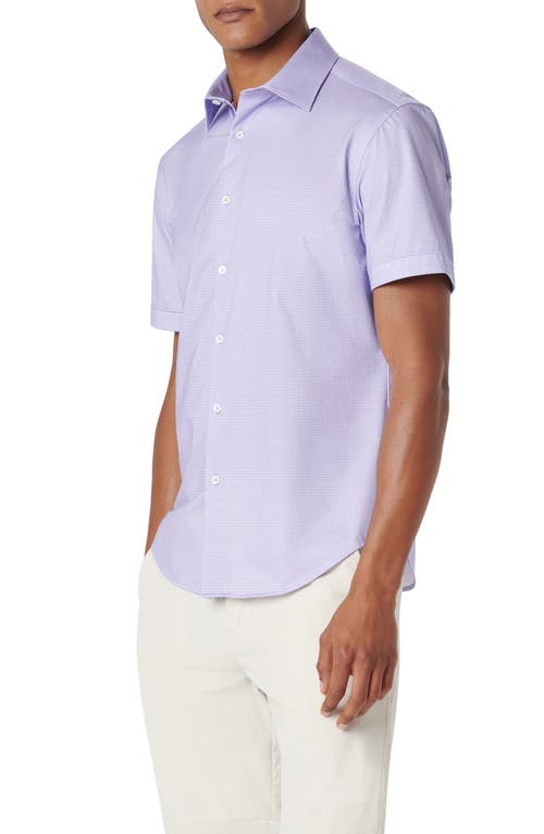 Shop Bugatchi Miles Ooohcotton® Pin Dot Short Sleeve Button-up Shirt In Lilac