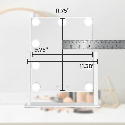 Zadro Small Horizontal Hollywood Makeup Mirror With Lights In White