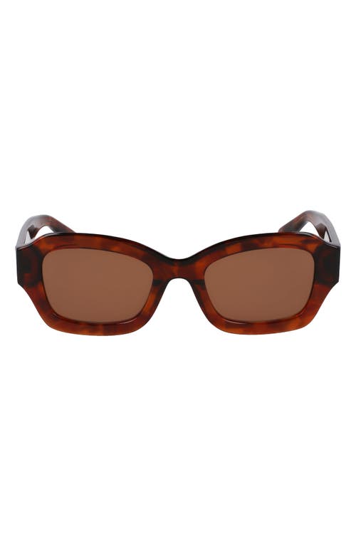 Longchamp Heritage 50mm Cat Eye Sunglasses In Textured Brown