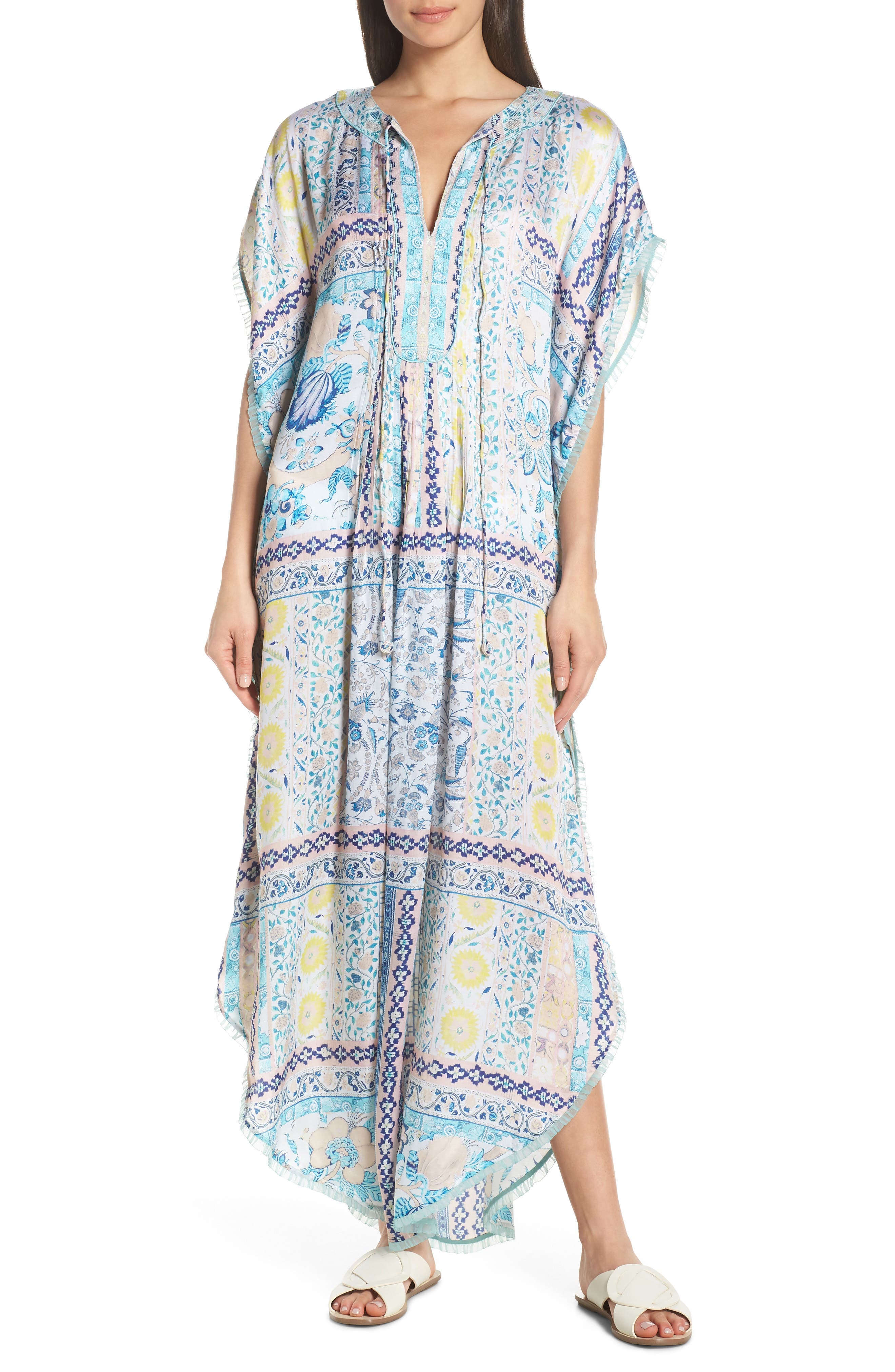 Hemant & Nandita Cover-Up Maxi Dress, Coral