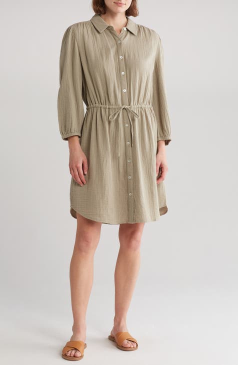 Marie Double Cotton Gauze Shirtdress