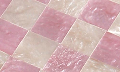 Tiramisu Set Of 4 Checkered Resin Coasters In Pink