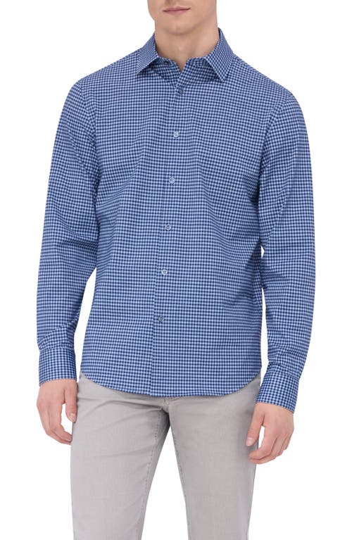 Bugatchi James OoohCotton® Microcheck Button-Up Shirt in Air Blue 